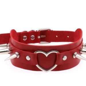 Gothic Choker Spiked Fashion Faux Leather Choker Necklace Choker Collar for Girl